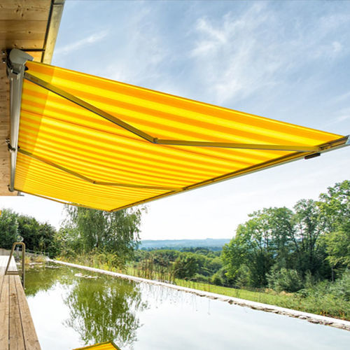 Tenda da sole retrattile - Trendline - Van Hoof - a motore / per terrazza / gialla