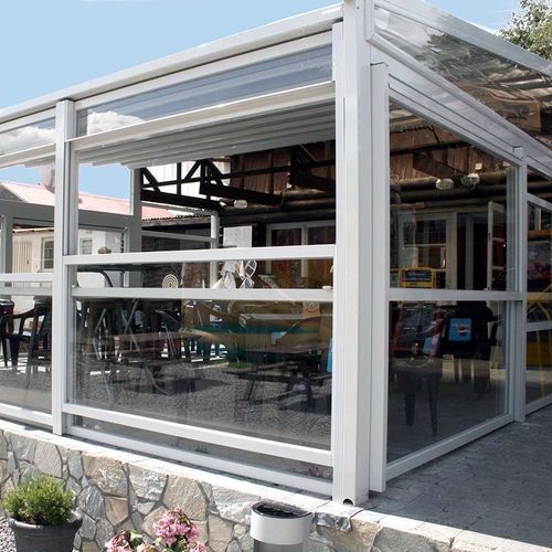 Paravento contemporaneo - Knokke - Van Hoof - in vetro / in alluminio termolaccato / per ristorante
