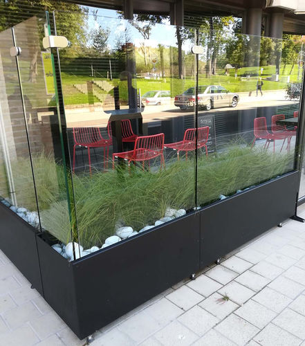 Paravento contemporaneo - Casablanca 607 - Van Hoof - in vetro / in alluminio termolaccato / per ristorante