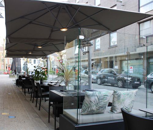 Paravento contemporaneo - Casablanca Sit - Van Hoof - in vetro / in alluminio termolaccato / per ristorante