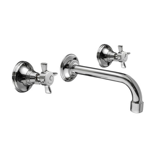 Miscelatore doppio comando per lavabo - 1880 : 1500265 SERIES - Griferia Rovira - da parete / in metallo / da bagno