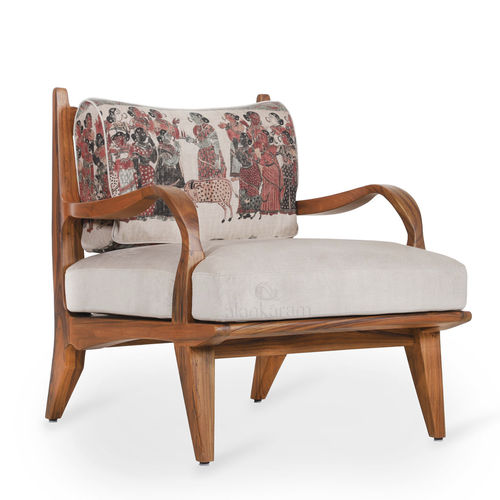Poltrona contemporanea - ARAAL - ALANKARAM - in espanso / in tessuto / in legno