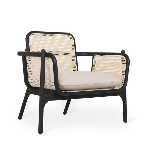 Poltrona contemporanea - BANGO - ALANKARAM - in tessuto / in rattan / in legno