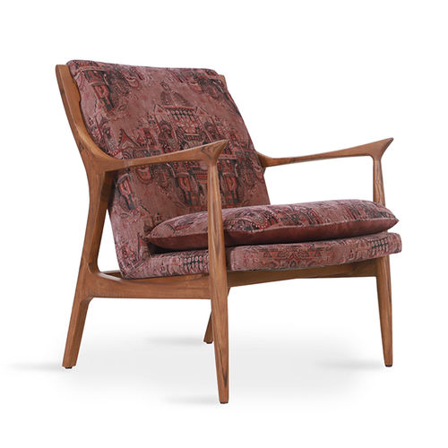 Poltrona contemporanea - CRAFF - ALANKARAM - in pelle / in tessuto / in legno