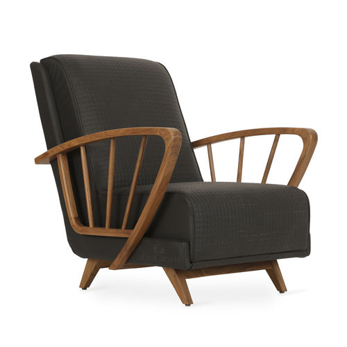 Poltrona contemporanea - FANI - ALANKARAM - in tessuto / in legno / nera