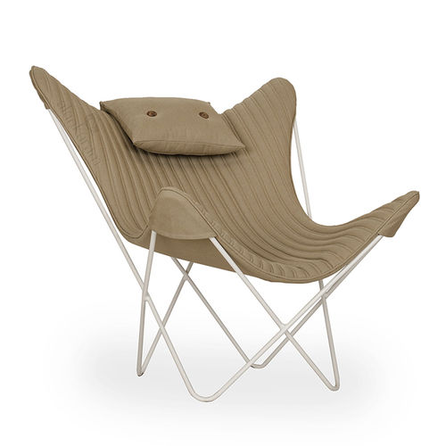 Poltrona contemporanea - KABO - ALANKARAM - in pelle / in metallo / beige