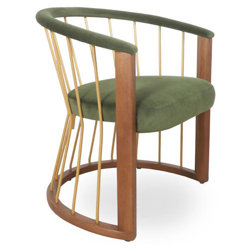 Poltrona contemporanea - WAAHI - ALANKARAM - in tessuto / in metallo / in legno
