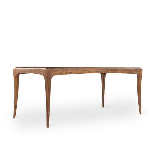 Tavolo da pranzo contemporaneo - CORBAT - ALANKARAM - in legno / con supporto in teak / curvo