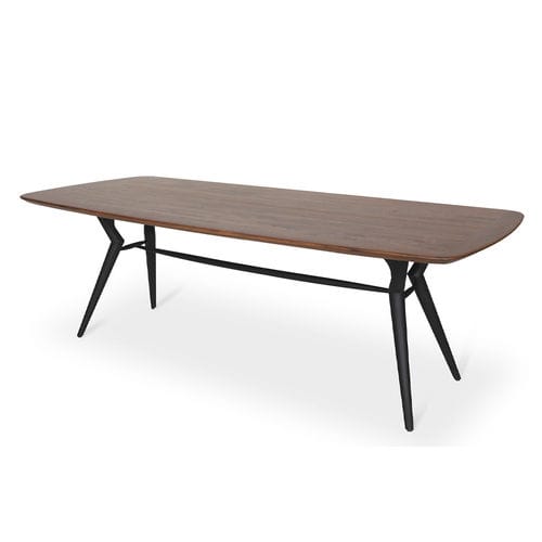Tavolo da pranzo contemporaneo - FUSI - ALANKARAM - in teak / con supporto in teak / rettangolare