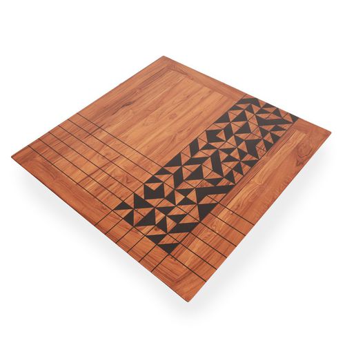 Tavolo da pranzo contemporaneo - DOLGU - ALANKARAM - in teak / con supporto in teak / quadrato