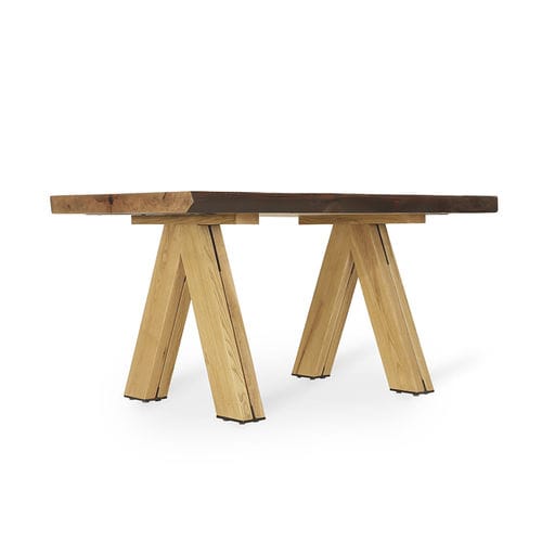 Tavolo da pranzo contemporaneo - TARIMA - ALANKARAM - in legno massiccio / con supporto in legno / rettangolare