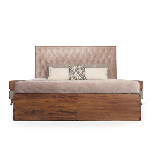 Letto matrimoniale - KORYTO - ALANKARAM - moderno / con testiera / in teak