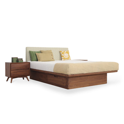 Letto matrimoniale - KORYTO - ALANKARAM - contemporaneo / con testiera / con vano contenitore