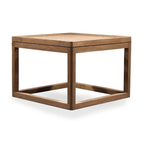 Tavolo d'appoggio contemporaneo - DOBOL - ALANKARAM - in teak / in quercia naturale / in rattan