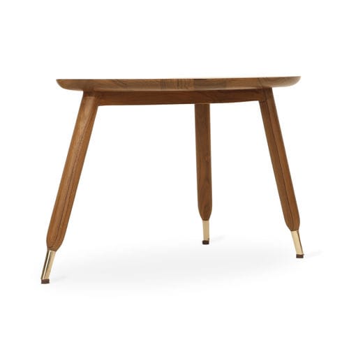 Tavolo d'appoggio contemporaneo - KRIDLO - ALANKARAM - in teak / in legno / in ottone