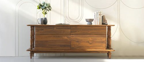 Parete attrezzata TV classico - TAULU - ALANKARAM - in teak / marrone