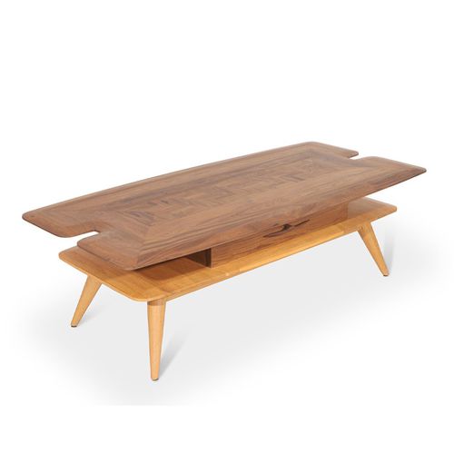 Tavolo moderno - MIZA - ALANKARAM - in teak / con supporto in teak / rettangolare