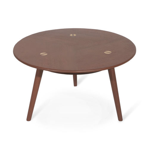 Tavolo moderno - TRIPADI - ALANKARAM - in teak / con supporto in teak / rotondo
