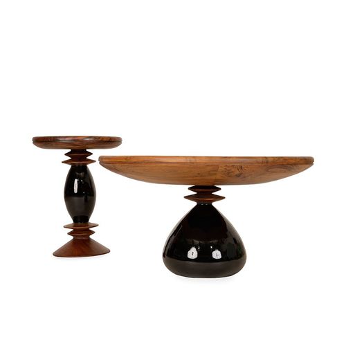 Tavolo moderno - AMONDI - ALANKARAM - in legno massiccio / in teak / con supporto in legno massiccio