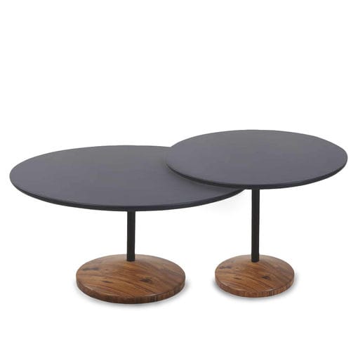 Tavolo moderno - CIRCULO - ALANKARAM - in legno massiccio / in teak / in metallo