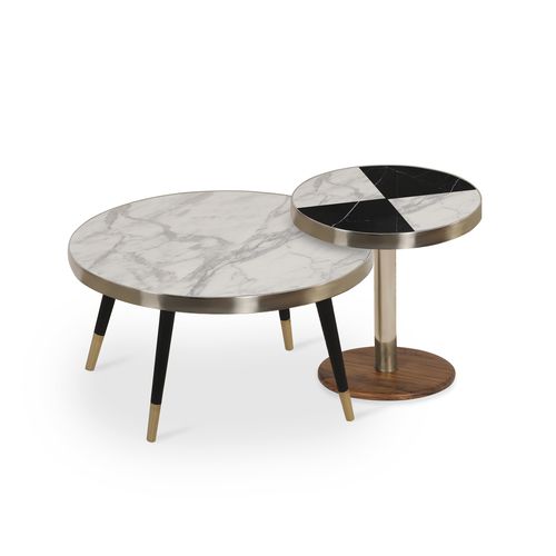Tavolo moderno - Rabi - ALANKARAM - in legno massiccio / in teak / in ottone
