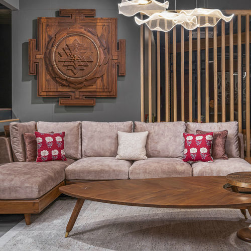 Pannello decorativo per arredamento - MANDARA - ALANKARAM - da parete / in teak / in ottone