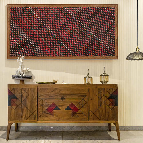 Pannello decorativo per arredamento - INTARSIA - ALANKARAM - per muro / in teak / aspetto mosaico