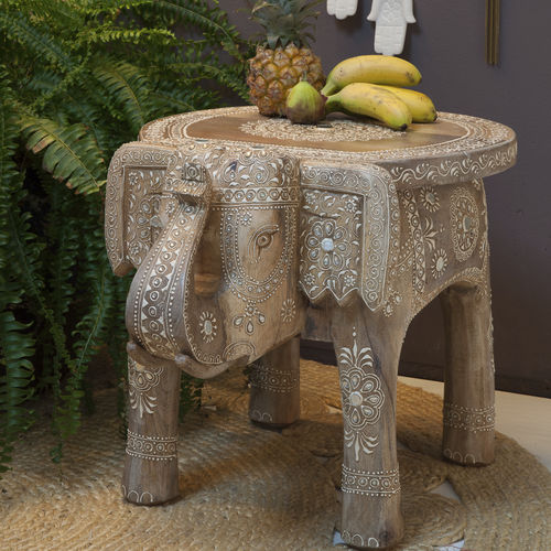 Tavolo d'appoggio design originale - ELEPHANT - Zenza - in legno / ovale / per uso residenziale