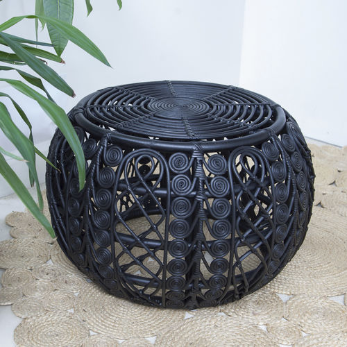 Pouf classico - BEETLE - Zenza - in rattan / tondo