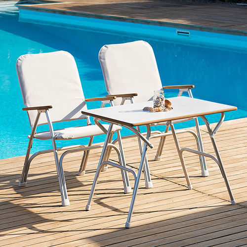 Sedia contemporanea - V100 series - Forma Marine - da esterno / in teak / in iroko