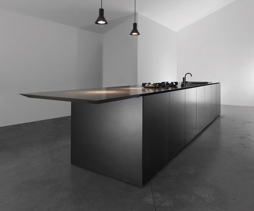 Cucina contemporanea - M5 - Minimal Cucine - impiallacciata in legno / con isola / senza maniglie