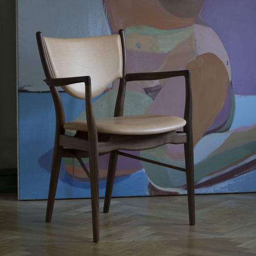 Sedia design scandinavo - 46 - Finn Juhl - da interno / in tessuto / in rovere