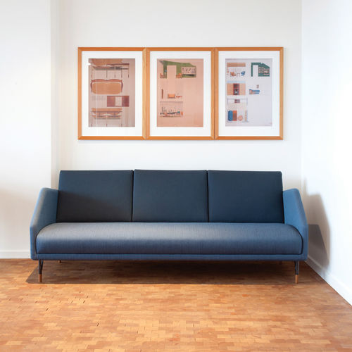 Divano design scandinavo - 53 - Finn Juhl - in tessuto / multicolore / blu