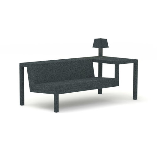 Divano design originale - TRIPLE COUCH - Frederik Roijé - con tavolo integrato / luminoso / nero