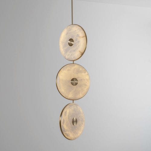 Lampadario contemporaneo - BERAN DROP  - BERT FRANK - in ottone / in alabastro / con 3 punti luce
