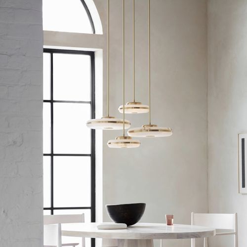 Lampadario contemporaneo - BERAN  - BERT FRANK - in ottone / in alabastro / con 4 punti luce