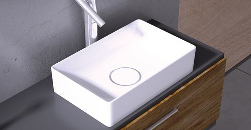 Lavabo da appoggio - FLOPPY: 6042/6050 - Lapino Ceramic - in ceramica / rettangolare / contemporaneo