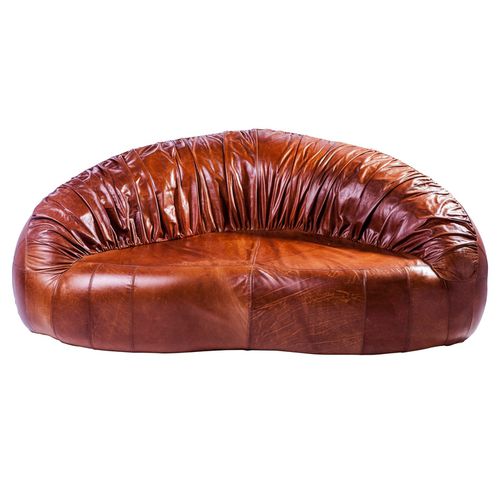 Divano a semicerchio - PARIS - EGG DESIGNS - contemporaneo / in pelle / rosso