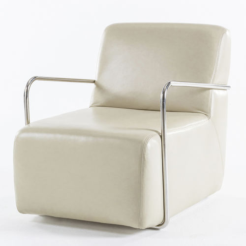Poltrona contemporanea - SMOKING - EGG DESIGNS - in pelle / in acciaio inossidabile / per uso contract