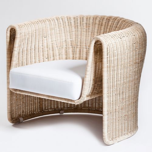 Poltrona contemporanea - SLUMP - EGG DESIGNS - in lino / in vimini / con cuscino rimovibile