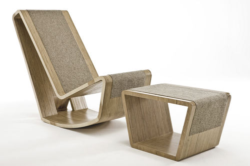 Chauffeuse contemporanea - GOLDILOCKS - EGG DESIGNS - in feltro / in betulla / con poggiapiedi