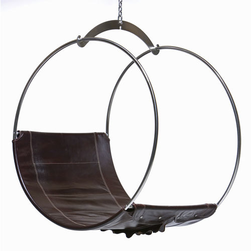 Poltrona contemporanea - EGG DESIGNS - in pelle / in vimini / in acciaio inossidabile