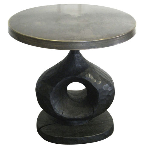 Tavolo d'appoggio in stile - BLESSING - EGG DESIGNS - in legno / in ottone / rotondo