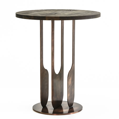 Tavolo d'appoggio contemporaneo - DROP  - EGG DESIGNS - in rovere / in rame / rotondo