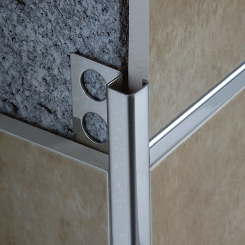 Profilo di finitura in acciaio inossidabile - EUROMULTIPURPOSE 212S - Euroshrink - per piastrelle / per angolo esterno / dritto