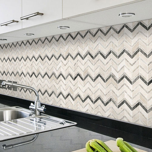 Mosaico in marmo - ELEGANT MIX CHEVRON - Ionic Stone - testurizzato / da cucina / da parete