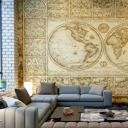 Carta da parati classica - UNIVERSAL - HD WALLS - in tessuto non tessuto / in vinile / con motivo a mappa