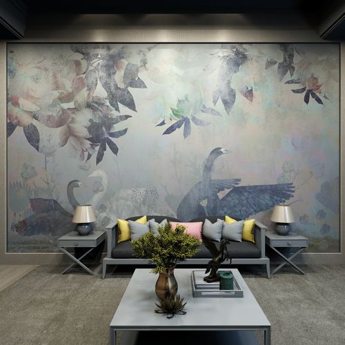 Carta da parati contemporanea - CIGNO - HD WALLS - in tessuto non tessuto / in seta / in vinile