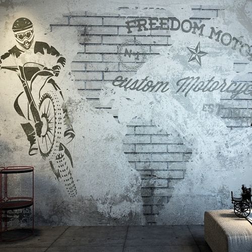 Carta da parati contemporanea - PEDAL TO THE MEDAL - HD WALLS - in vinile / a tinta unita / aspetto mattone
