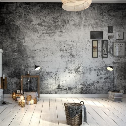 Carta da parati contemporanea - WALL - HD WALLS - in vinile / a tinta unita / aspetto cemento